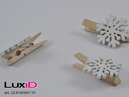 Wooden snowflake 01 white 30mmx30mm (36pcs)